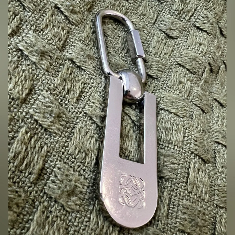 Loewe silver tone Anagram keychain